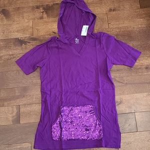 NWT purple hooded t-shirt